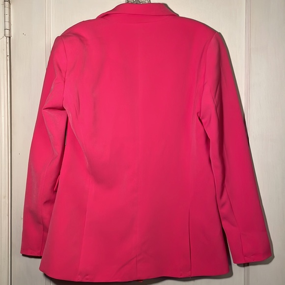 New! Nine West Double Breasted Hot Pink Blazer - Picture 3 of 8
